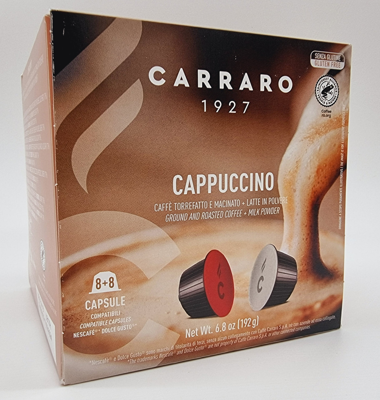 Кава в капсулах Dolce Gusto "Carraro" CAPPUCCINO 16 шт. Італія