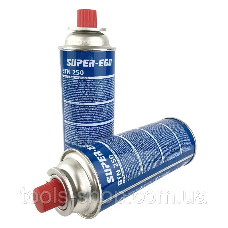 Балон газовий для пальників, плиток, паяльних ламп Super-EGO 227 Німеччина : Бутан 100%, портативний, туристичний, фото 1