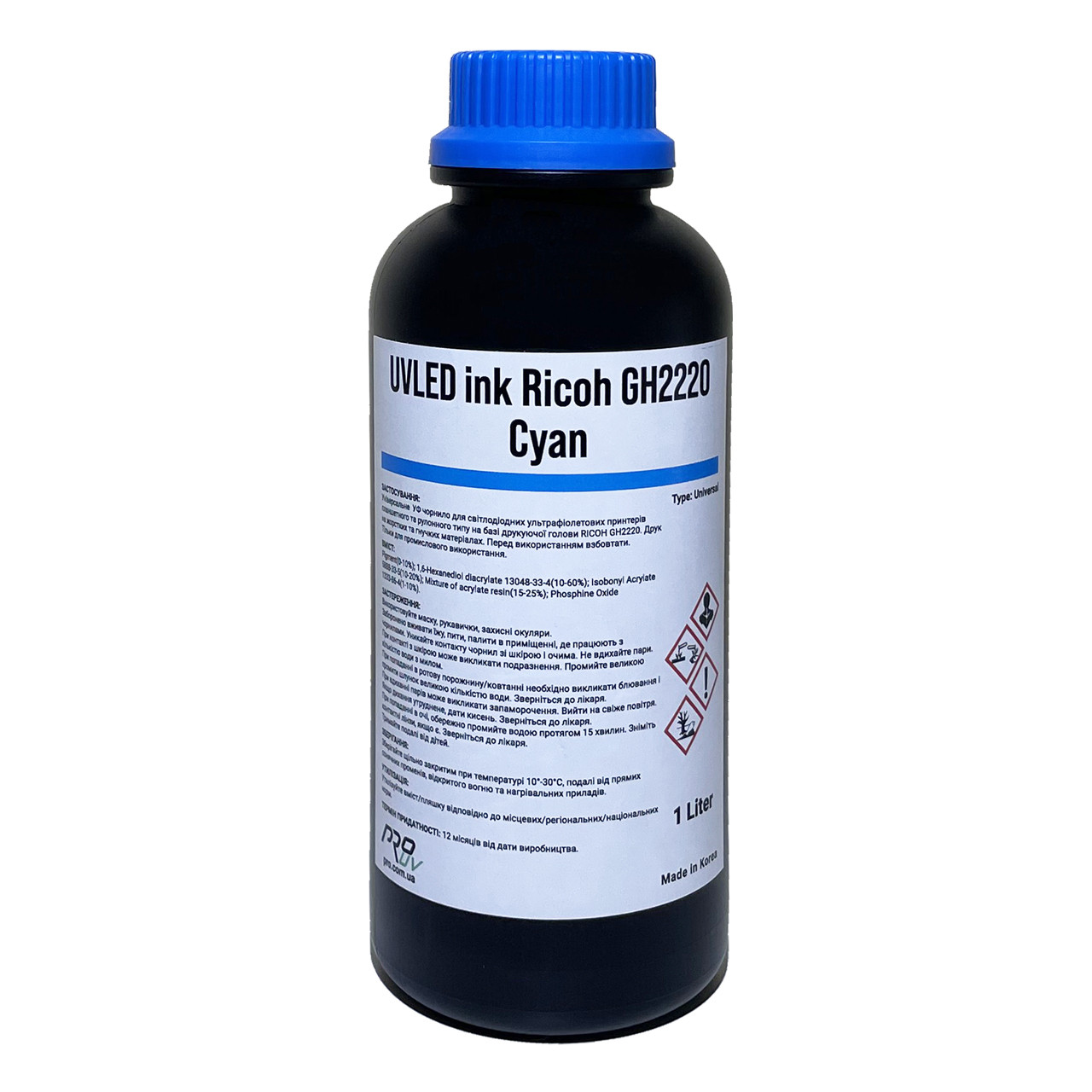 УФ чорнило UVLED PRO INK™ для Ricoh GH2220 CYAN 1000г