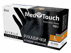 Med Touch Рукавички нітрилові, L (100 шт.) Black