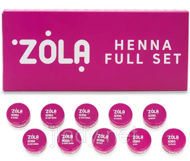 Набір хни для брів HENNA FULL SET (10 відтінків по 2,5 г) ZOLA
