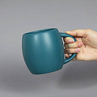 Чашка керамическая "Бочка" Изумрудный 450 мл матовая Rezon