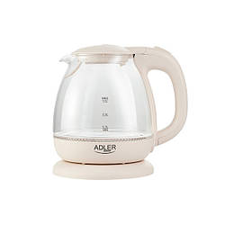 Чайник електричний електрочайник скляний Adler AD-1283C Сарриссіпо 1 л