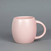 Чашка керамічна "Бочка" світло Рожевий 450 мл матова Rezon