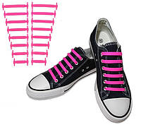 16 штук силіконових шнурків для взуття (Білого кольору) Білі Рожевий