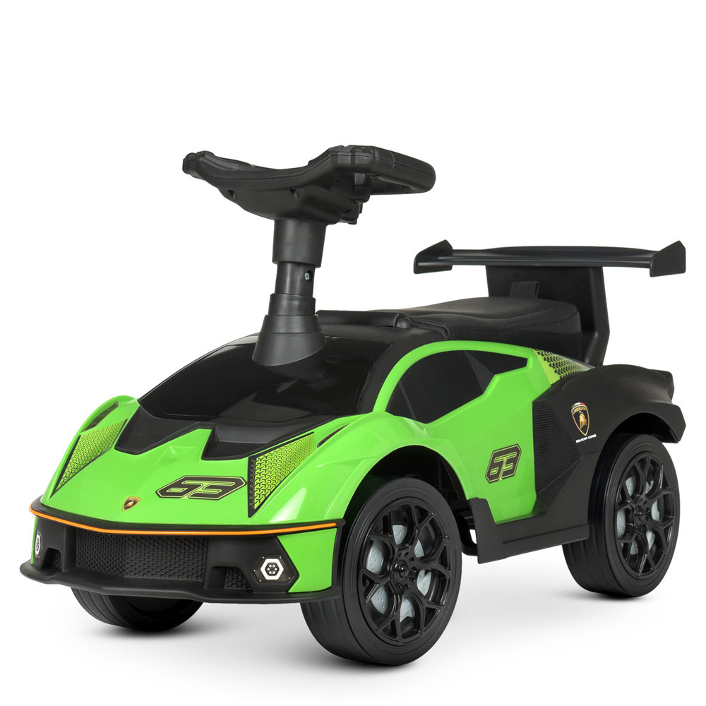 Каталка Толокар Bambi 660-5 Lamborghini (шкіряне сидіння, пластикові колеса, музика, на батарейці), фото 1