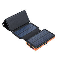 Павербанк сонячний "Solar PowerBank Alegace 20" 20000 mAh, 2USB 5V/2А з зарядкою від сонця та з ліхтариком + 5 сонячних панелей