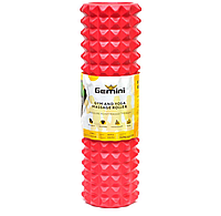 Роллер для йоги и пилатеса Gemini Grid Spine Roller 45х14 см с выемкой под спину Красный (G0012R)