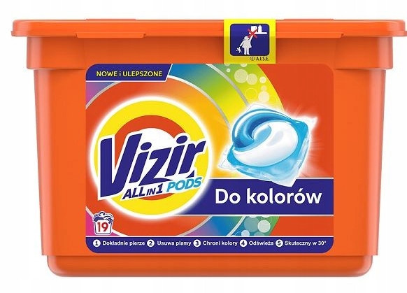 Середовище для прання прання Vizir Color капсули 19 шт.