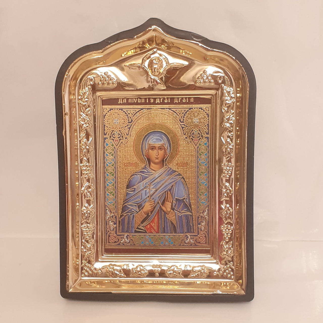 Ікона Алла свята мучниця, лик 6х9, у пластиковій чорній рамці, фото 1
