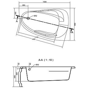 Ванна 150*95 см кутова з ніжками Cersanit Joanna New (права), фото 2