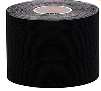 Кінезіо Тейп Kinesiology Tape 5см х 5м эластичный пластырь черный індивідуальна упаковка