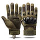 Тактичні рукавички сенсорні полнопалые армійські військові чоловічі з пальцями для смартфона.Тактические Олива, фото 6