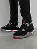 Чоловічі кросівки Nike Air Jordan 4 Retro Bred Black Red Найк Джордан Ретро чорні молодіжні, фото 6
