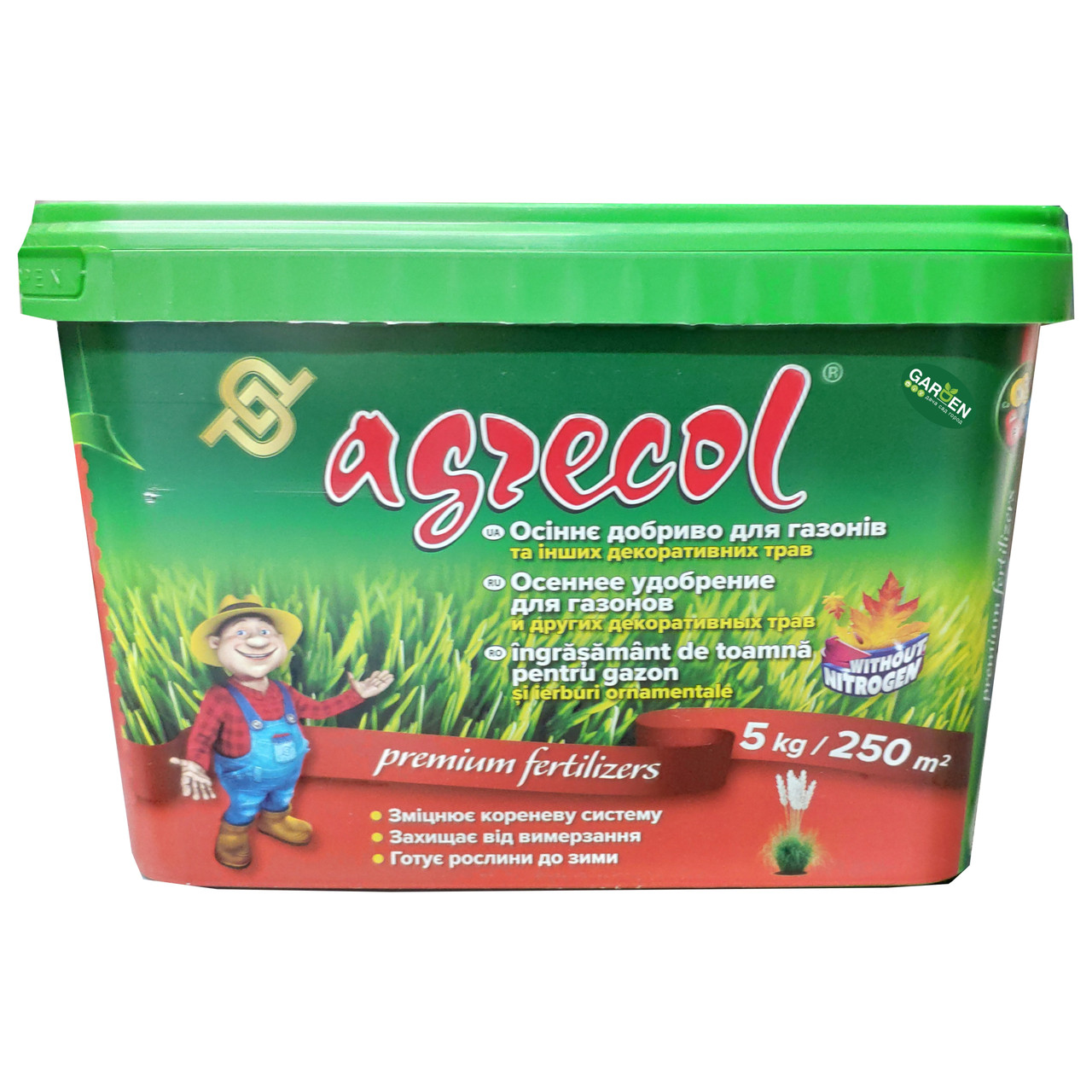 Добриво для газону осіннє NPK (0-8-30) 5 кг, Agrecol