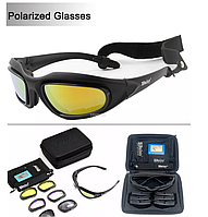 Спортивні захисні окуляри Polarized Glasses YU4 зі змінними лінзами (4 пари лінз). Велоокуляри / Окуляри для риболовлі