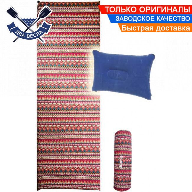 Самонадувний килимок + надувна ПОДУШКА до 130 кг 200 х 65 х 5 см + ЧОХОЛ + Стяжки килим самонадувний з подушкою комплект