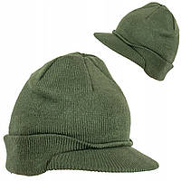 Шапка военная зимняя с козырьком Wool Winter Warm Cap Mil-Tec Оливковая