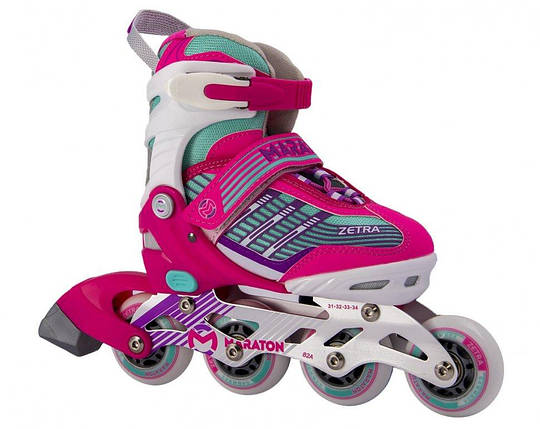 Ролики Maraton Zetra S M L дитячі із системою регулювання на 4 повних розміри, фото 1