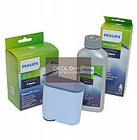 Набор Philips Saeco (фильтр для воды Philips AquaClean CA6903/10, Жидкость от накипи Philips Saeco CA6700/10)