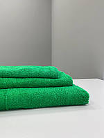 Полотенце махровое 100% хлопок, размер 50х90 см, однотонное, 400 г/м2, Узбекистан зелений