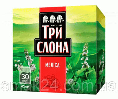 Чай трав'яний меліса Три Слони (30 пакетиків х 1,4 г) 42г