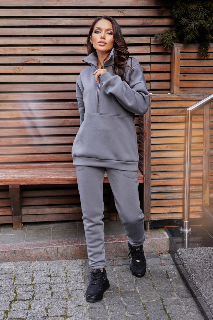 Спортивний костюм жіночий на флісі + шапка