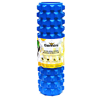 Массажный ролик, роллер для йоги и пилатеса Gemini Grid Bubble Roller 45х14 см Синий (G0010BL)