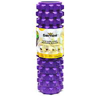 Массажный ролик, роллер для йоги и пилатеса Gemini Grid Bubble Roller 45х14 см Фиолетовый (G0010PUR)