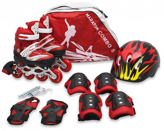 Набір Maraton Combo повний комплект м'які дитячі ролики розсувні в нейлоновій оболонці, фото 2