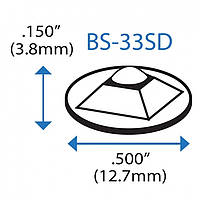 Бампер BS33SDCL10X20RP демпфирующий мягкий, прозрачный, резиновый клей, D=12,7 мм, H=3,8 мм