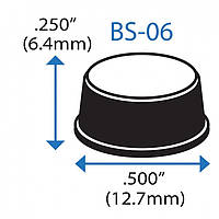 Бампер BS06BL10X20RP цилиндрический, чёрный, резиновый клей, D=12,7 мм, H=6,4 мм