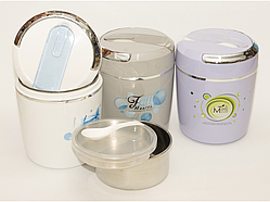 💙Термос ланч бокс 1,8 л для їжі + 2 посудини + ложка, зручний, компактний, якісний, гарний