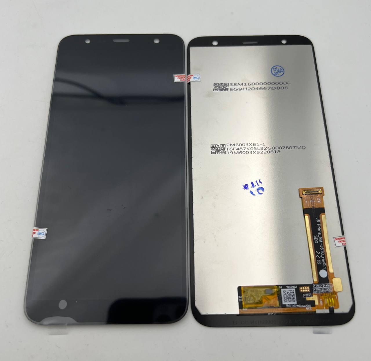 Дисплей для мобільного телефона Samsung J6+ 2018/J610/J4+ 2018/J415, чорний, з тачскрином, TFT, ORIG
