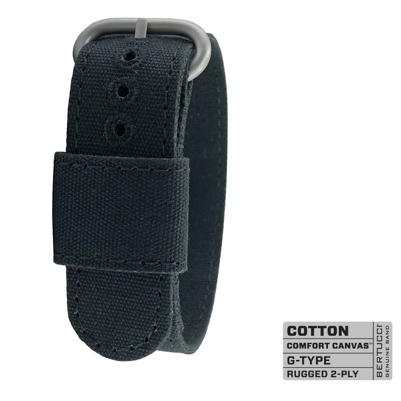 Ремінець G-Type Comfort Canvas bertucci #331 - Black Comfort Canvas™ - 7/8" - 22 mm size for A-2, A-3, A-6, B-1, D-1 & G-1 Cases, фото 1