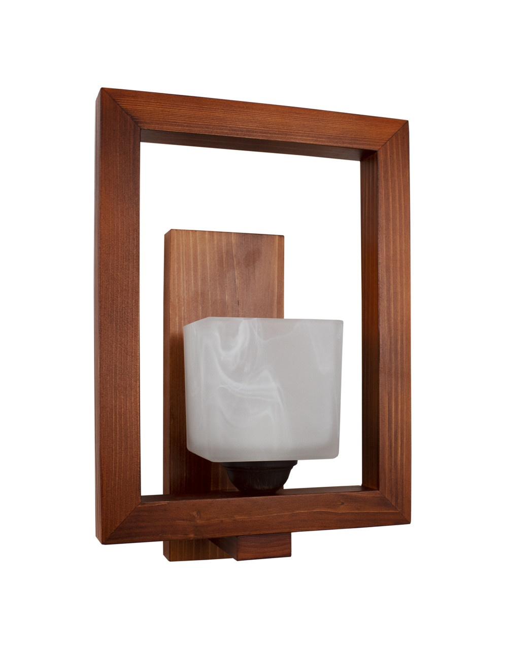 Бра дерев'яне руде плафон скло 30х35 см