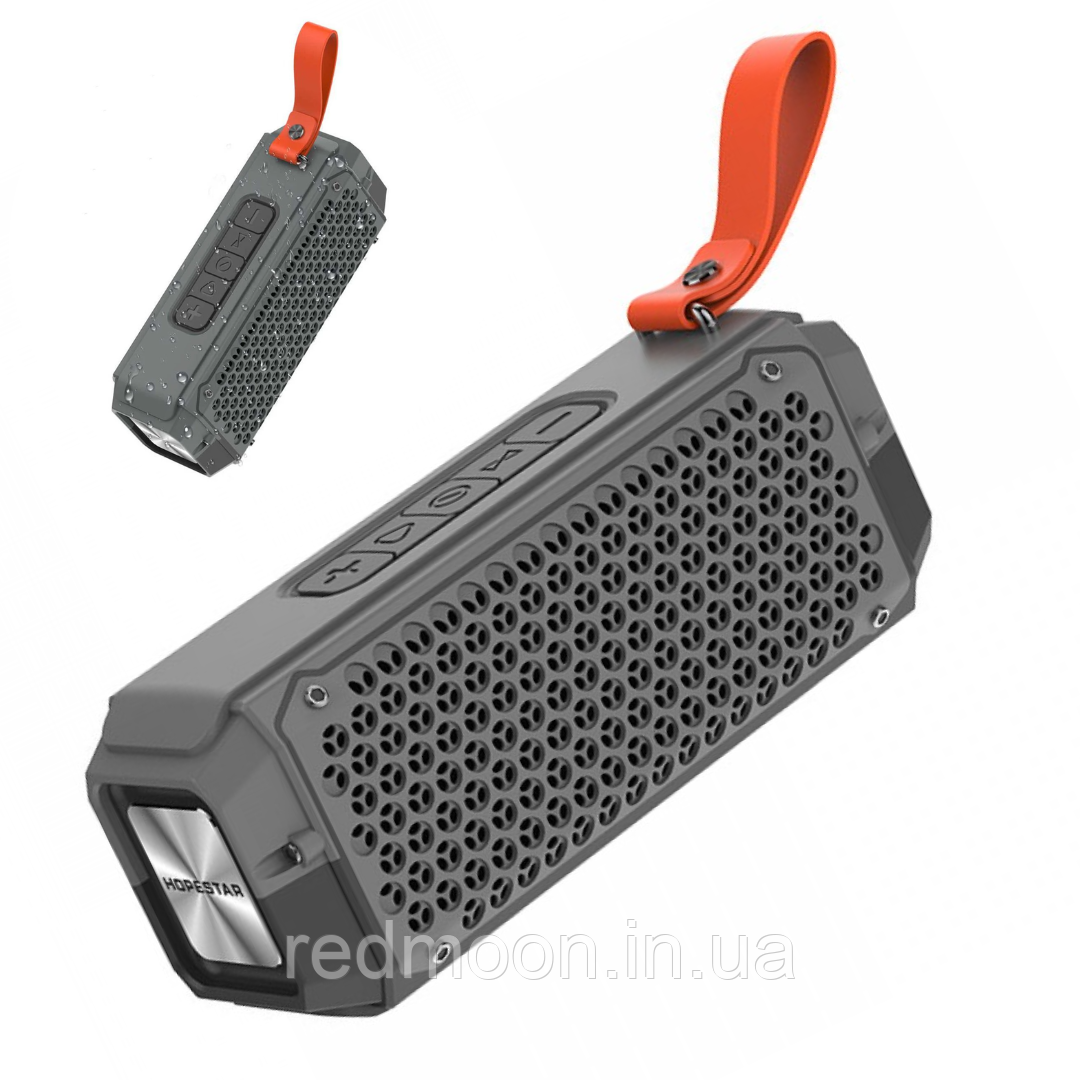 Бездротова Bluetooth-колонка Hopestar P17, FM+AUX+PowerBank, Сіра / Портативна акустика / Потужна колонка