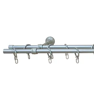 Карниз металлический Серебро двойной трубчатый 16мм усиленный для тяжёлых штор