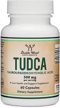 Тудка, Tudca Tauroursodeoxycholic Acid, Double Wood Suplements, 500 мг, 60 капсул