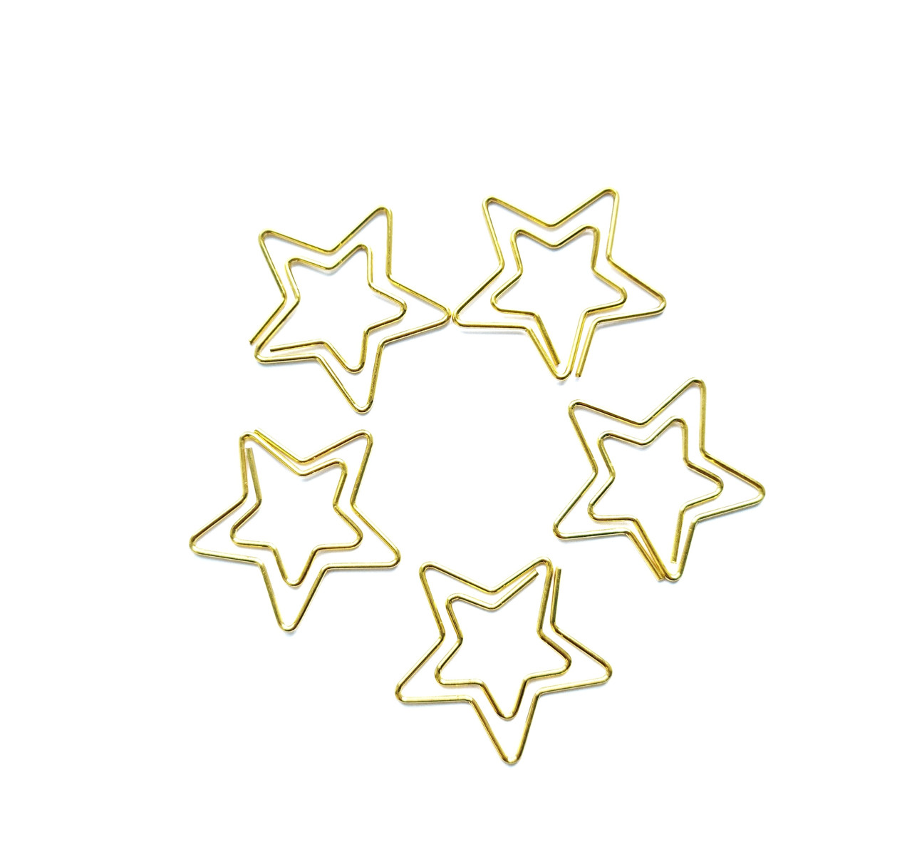 Скріпка фігурна зірка золота, фото 1