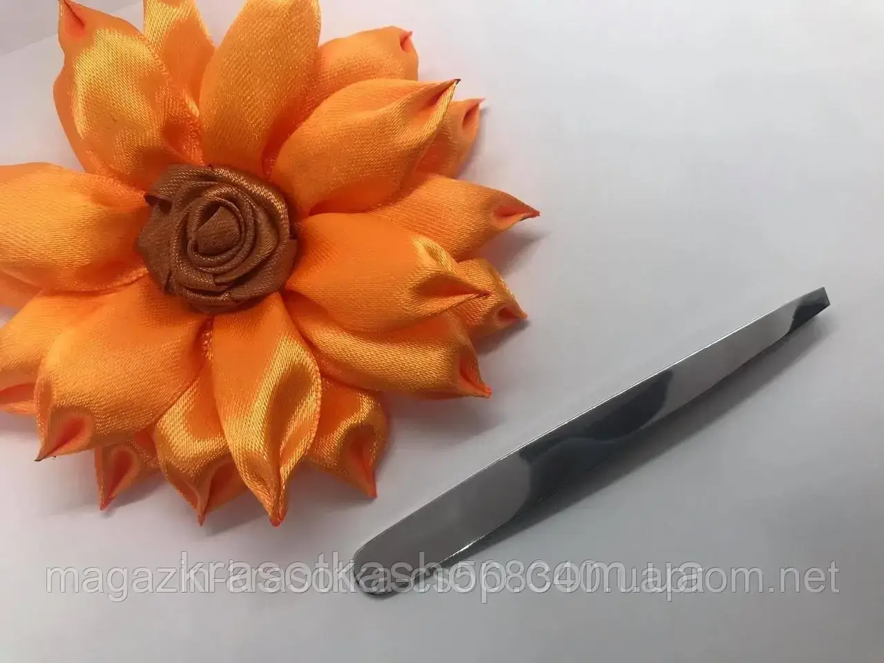 Пінцет для брів ручної роботи, скошений, фото 1