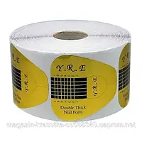 Форма для нарощування нігтів широка YRE, золота, 500 шт/рул