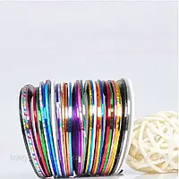 Стрічка для нігтів, тонка 1 мм, в асортименті