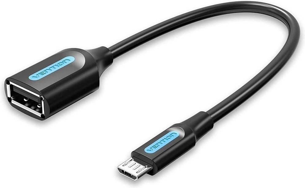 Перехідник Vention USB на Micro-USB OTG кабель, швидкість передачі 480 Мбіт/с Чорний CCUBB