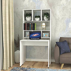 Високий недорогий розсувний комп'ютерний письмовий стіл трансформер у дитячу для школяра з ДСП 84*165 см Flashnika-27