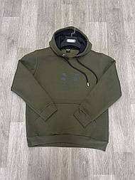 Чоловіче худі хакі з капюшоном і написом Under Armour