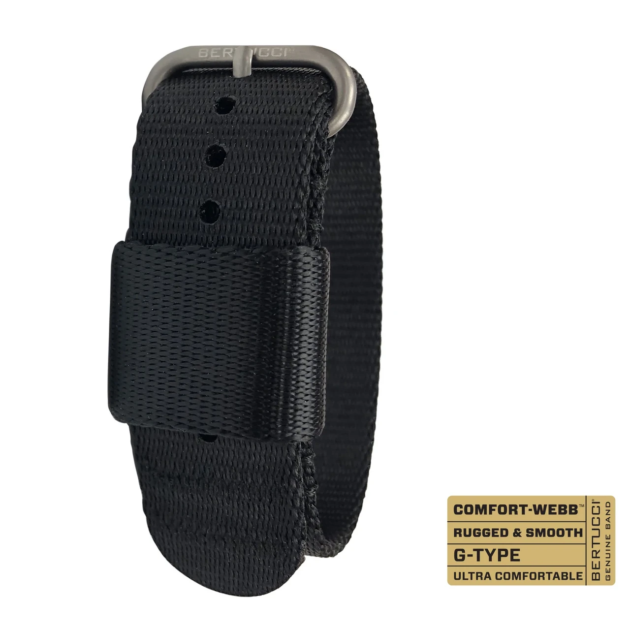 Ремінець Comfort-Webb bertucci #260 - Black Comfort-Webb™ webbing band w/ matte hardware, 7/8" - 22 mm size for A-2, A-3, A-6, B-1, фото 1