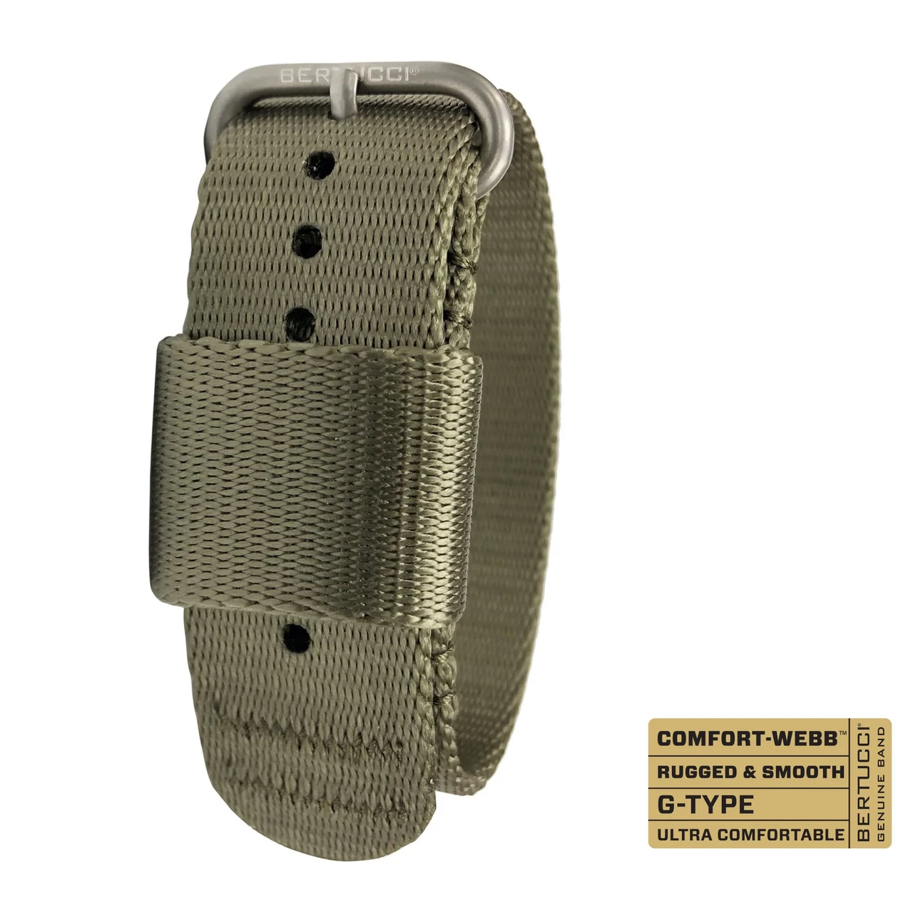 Ремінець Comfort-Webb bertucci #261 - Field Drab Comfort-Webb™ webbing band w/ matte hardware, 7/8" - 22 mm size for A-2, A-3, A-6, фото 1