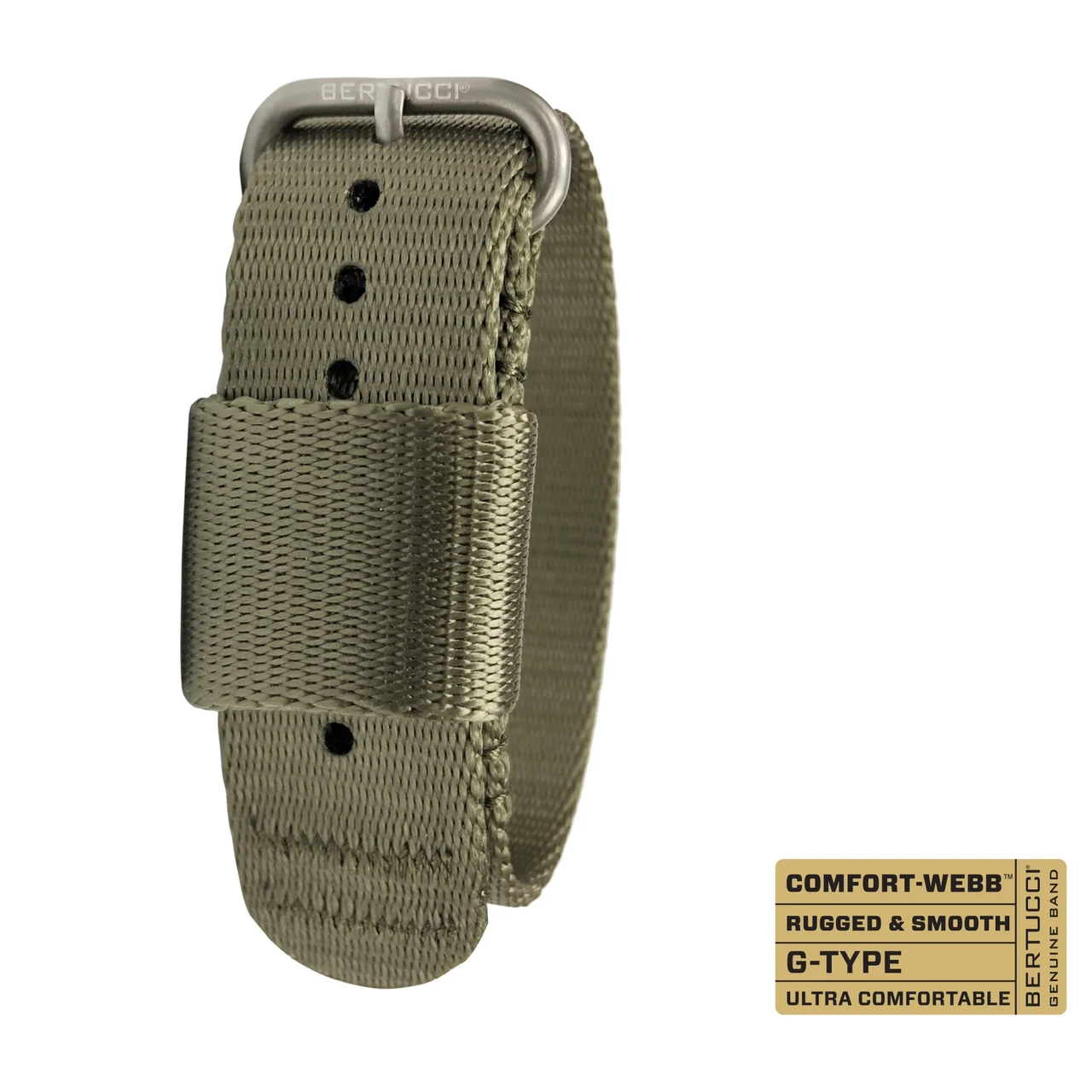 Ремінець Comfort-Webb bertucci #271 - Field Drab Comfort-Webb™ webbing band w/ matte hardware, 3/4" - 19 mm size for A-1 & C-1 Cas, фото 1