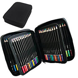 Набір м'яких кольорових олівців ARTLION 72 предмета в чохлі професійні олівці для малювання